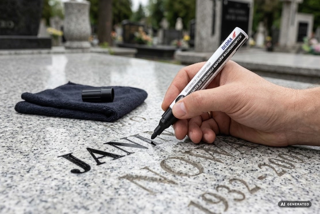 Marker do renowacji napisów nagrobkowych DEDRA M89Z73 czarny 2,5 mm